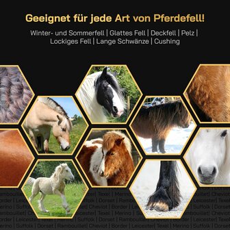 KNEIZER Paarden scheerapparaat complete set met accessoires &ndash; met verwisselbare messen &ndash; stil en trillingsarm