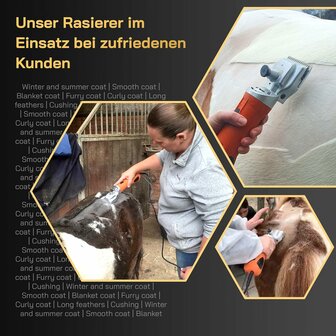 KNEIZER Paarden scheerapparaat complete set met accessoires &ndash; met verwisselbare messen &ndash; stil en trillingsarm