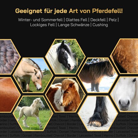 KNEIZER Paarden scheerapparaat complete set met accessoires – met verwisselbare messen – stil en trillingsarm