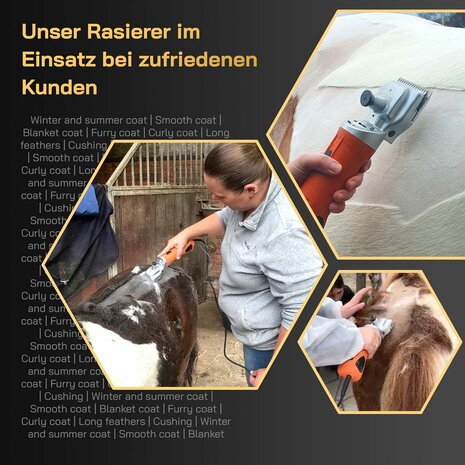 KNEIZER Paarden scheerapparaat complete set met accessoires – met verwisselbare messen – stil en trillingsarm